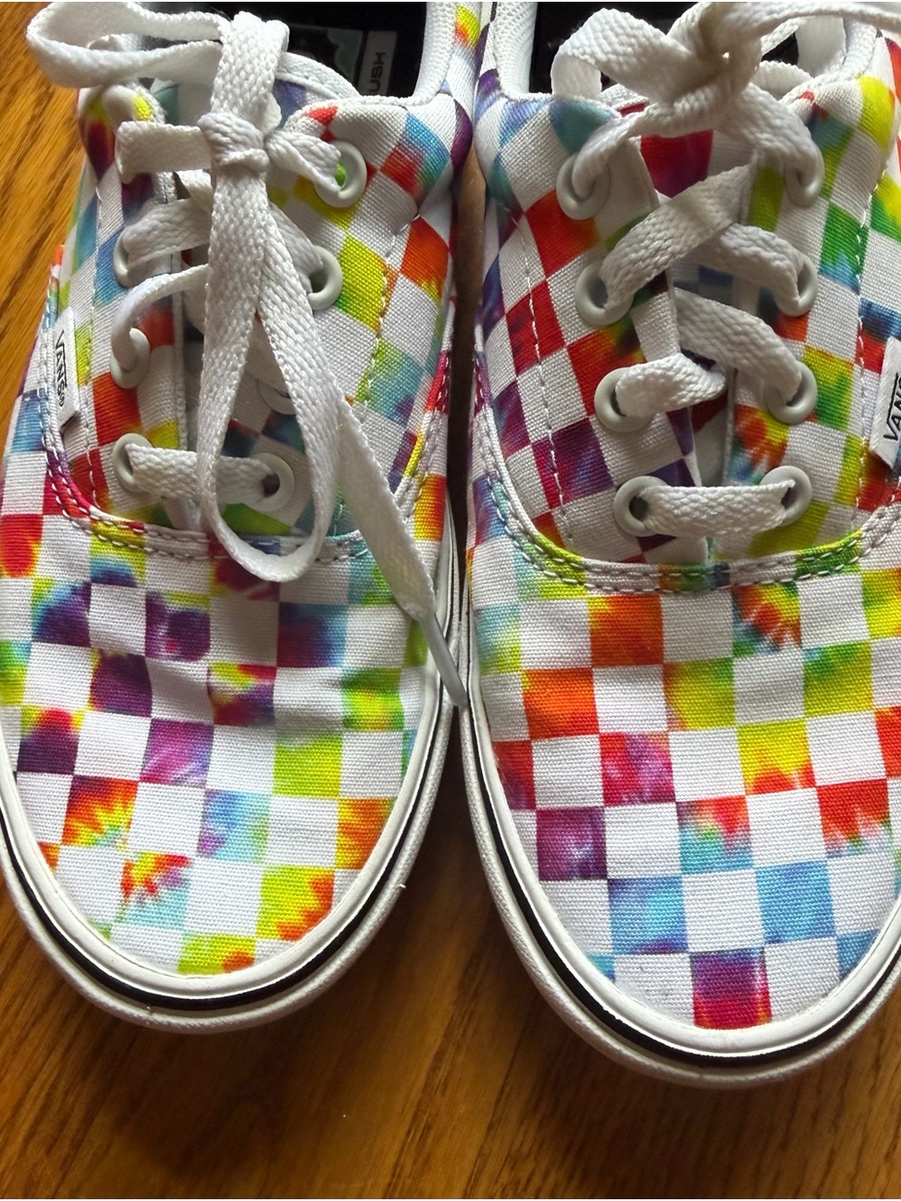 Vans Era ComfyCush Tie-Dye Checkerboard Rainbow Sneakers Women’s 7.0 Men’s 5.5 - Picture 7 of 13